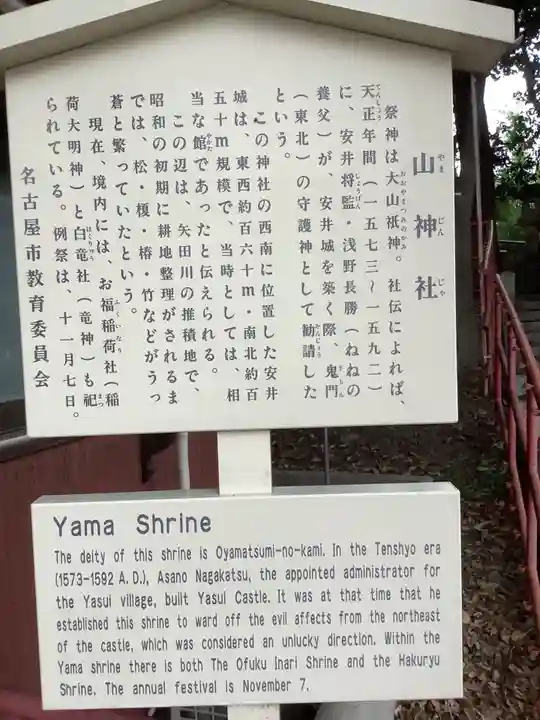 山神社・お福稲荷社・白龍大神の歴史