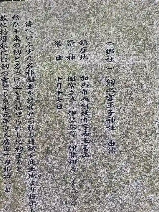 劔之宮王子神社の歴史
