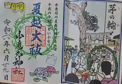 「夏越大祓」限定の御朱印2種類です。あじさいが季節感たっぷりです。
