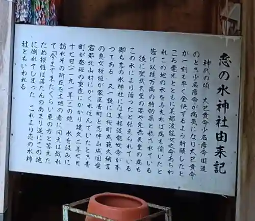 恋の水神社の歴史