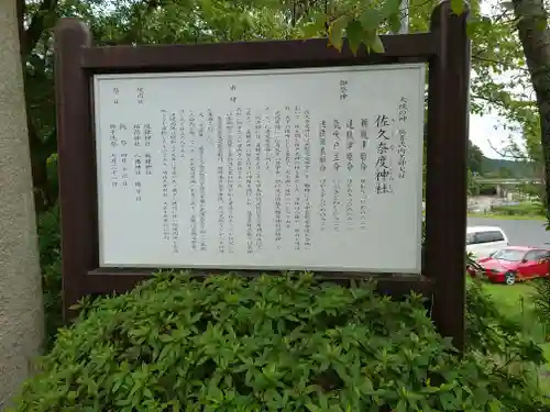 佐久奈度神社の歴史