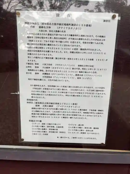 諏訪社(諏訪山諏訪社)(愛知県)