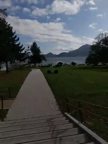 神社（洞爺湖中の島）の景色