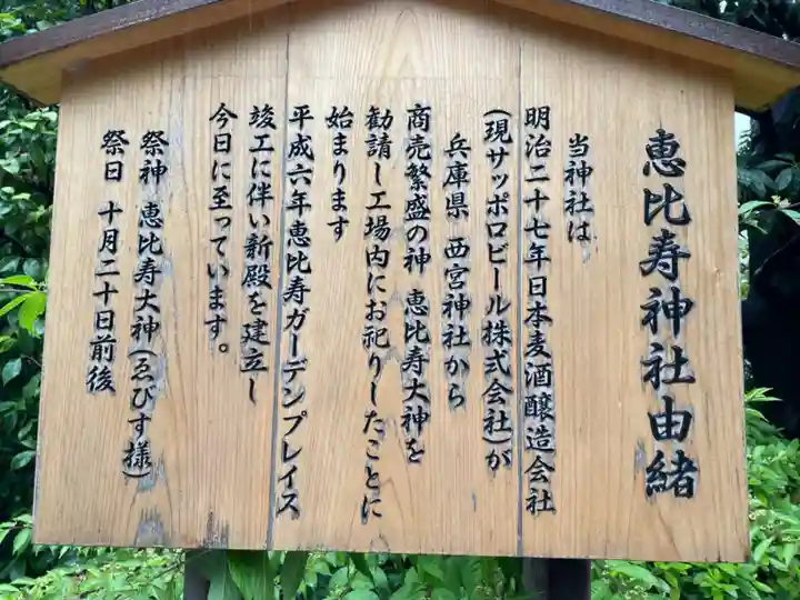 恵比寿神社(恵比寿ガーデンプレイス)の歴史