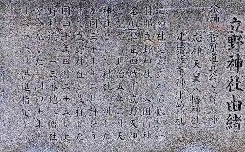 立野神社の歴史