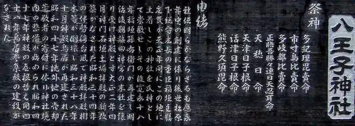 八王子神社(美濃池町)の歴史