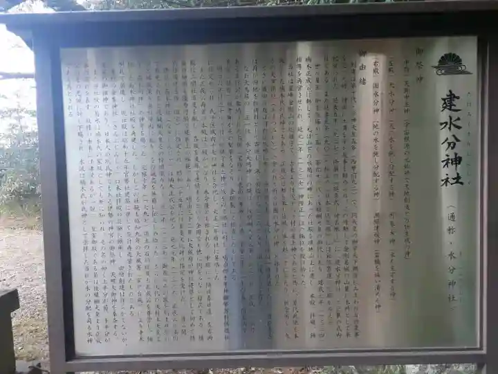 建水分神社の{uncategorized: "未分類", other: "その他", undefined: "問題あり", building: "その他建物", grave: "お墓", sacred_gate: "鳥居", guardian: "狛犬", statue: "像", buddha: "仏像", history: "歴史", nature: "自然", garden: "庭園", animal: "動物", pagoda: "塔", temizu: "手水舎", mountain_gate: "山門・神門", sanctuary: "本殿・本堂", subordinate: "末社・摂社", art: "芸術", scenery: "景色", jizo: "地蔵", ema: "絵馬", goshuin: "御朱印", omikuji: "おみくじ", items: "授与品その他", amulet: "お守り", goshuincho: "御朱印帳", eats: "食事", festival: "お祭り", votive_dance: "神楽", shichigosan: "七五三参", wedding: "結婚式", experience: "体験その他", initially: "初詣", around: "周辺", anti_infection: "感染症対策"}