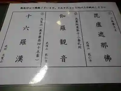 寺務所のフロントに“奥多摩八十八箇所札所”の御朱印あった。