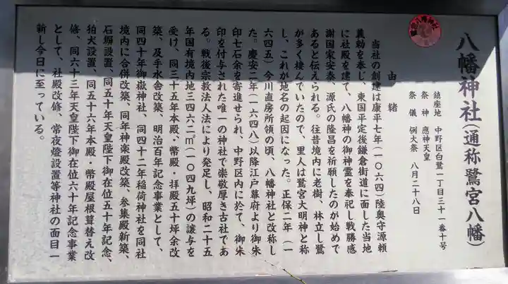 鷺宮八幡神社の歴史