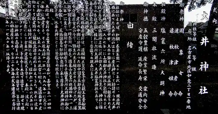 大井神社(如意)の歴史