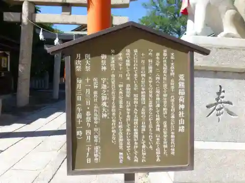 荒熊稲荷神社 の歴史