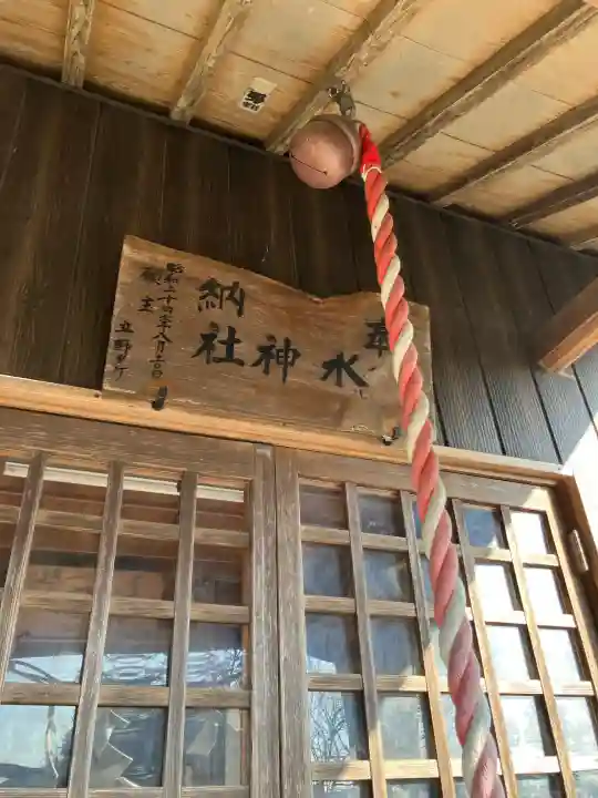 生良水神社の{uncategorized: "未分類", other: "その他", undefined: "問題あり", building: "その他建物", grave: "お墓", sacred_gate: "鳥居", guardian: "狛犬", statue: "像", buddha: "仏像", history: "歴史", nature: "自然", garden: "庭園", animal: "動物", pagoda: "塔", temizu: "手水舎", mountain_gate: "山門・神門", sanctuary: "本殿・本堂", subordinate: "末社・摂社", art: "芸術", scenery: "景色", jizo: "地蔵", ema: "絵馬", goshuin: "御朱印", omikuji: "おみくじ", items: "授与品その他", amulet: "お守り", goshuincho: "御朱印帳", eats: "食事", festival: "お祭り", votive_dance: "神楽", shichigosan: "七五三参", wedding: "結婚式", experience: "体験その他", initially: "初詣", around: "周辺", anti_infection: "感染症対策"}
