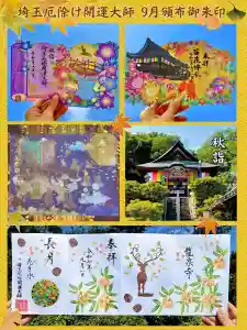 御朱印・御朱印帳：埼玉厄除け開運大師・龍泉寺（切り絵御朱印