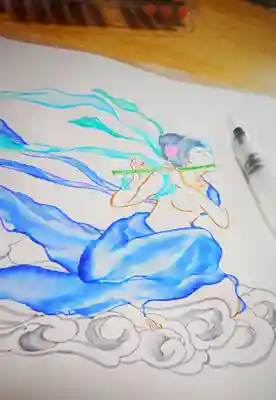 水筆にてぼかし(*´艸`)