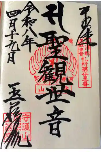 玉蔵院の御朱印 2026年04月