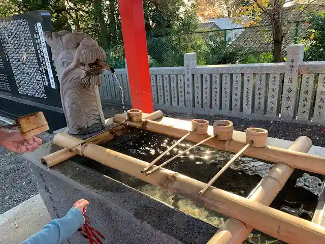 加波山神社真壁拝殿の手水舎