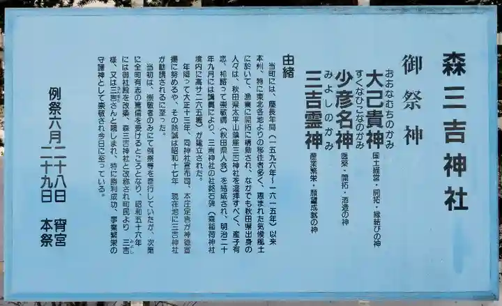 森三吉神社の歴史