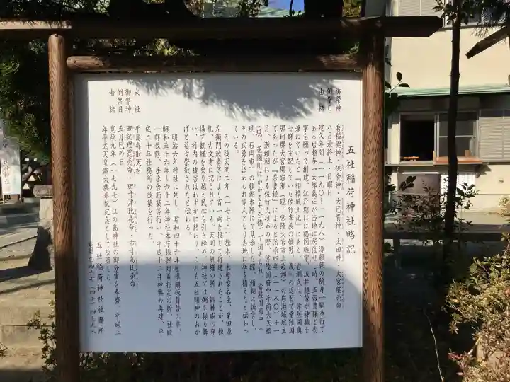 岩瀬五社稲荷神社の{uncategorized: "未分類", other: "その他", undefined: "問題あり", building: "その他建物", grave: "お墓", sacred_gate: "鳥居", guardian: "狛犬", statue: "像", buddha: "仏像", history: "歴史", nature: "自然", garden: "庭園", animal: "動物", pagoda: "塔", temizu: "手水舎", mountain_gate: "山門・神門", sanctuary: "本殿・本堂", subordinate: "末社・摂社", art: "芸術", scenery: "景色", jizo: "地蔵", ema: "絵馬", goshuin: "御朱印", omikuji: "おみくじ", items: "授与品その他", amulet: "お守り", goshuincho: "御朱印帳", eats: "食事", festival: "お祭り", votive_dance: "神楽", shichigosan: "七五三参", wedding: "結婚式", experience: "体験その他", initially: "初詣", around: "周辺", anti_infection: "感染症対策"}