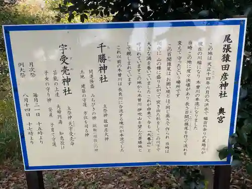 尾張猿田彦神社 奥宮の歴史