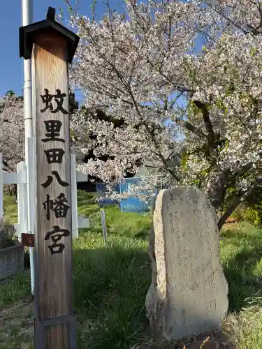 蚊里田八幡宮の{uncategorized: "未分類", other: "その他", undefined: "問題あり", building: "その他建物", grave: "お墓", sacred_gate: "鳥居", guardian: "狛犬", statue: "像", buddha: "仏像", history: "歴史", nature: "自然", garden: "庭園", animal: "動物", pagoda: "塔", temizu: "手水舎", mountain_gate: "山門・神門", sanctuary: "本殿・本堂", subordinate: "末社・摂社", art: "芸術", scenery: "景色", jizo: "地蔵", ema: "絵馬", goshuin: "御朱印", omikuji: "おみくじ", items: "授与品その他", amulet: "お守り", goshuincho: "御朱印帳", eats: "食事", festival: "お祭り", votive_dance: "神楽", shichigosan: "七五三参", wedding: "結婚式", experience: "体験その他", initially: "初詣", around: "周辺", anti_infection: "感染症対策"}