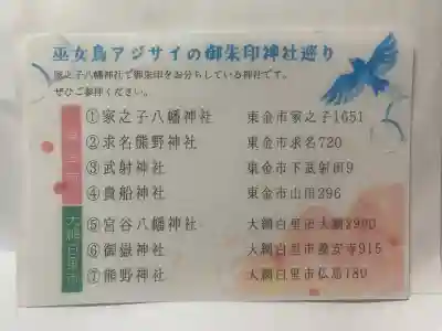 八幡神社の{uncategorized: "未分類", other: "その他", undefined: "問題あり", building: "その他建物", grave: "お墓", sacred_gate: "鳥居", guardian: "狛犬", statue: "像", buddha: "仏像", history: "歴史", nature: "自然", garden: "庭園", animal: "動物", pagoda: "塔", temizu: "手水舎", mountain_gate: "山門・神門", sanctuary: "本殿・本堂", subordinate: "末社・摂社", art: "芸術", scenery: "景色", jizo: "地蔵", ema: "絵馬", goshuin: "御朱印", omikuji: "おみくじ", items: "授与品その他", amulet: "お守り", goshuincho: "御朱印帳", eats: "食事", festival: "お祭り", votive_dance: "神楽", shichigosan: "七五三参", wedding: "結婚式", experience: "体験その他", initially: "初詣", around: "周辺", anti_infection: "感染症対策"}