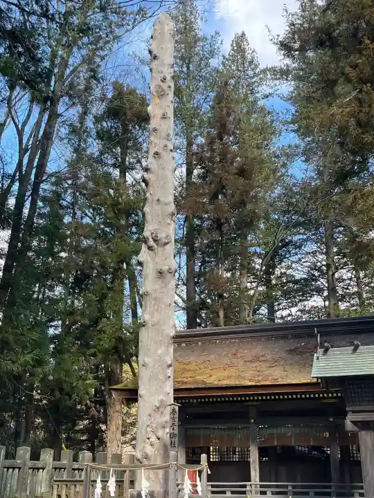 諏訪大社下社春宮の{uncategorized: "未分類", other: "その他", undefined: "問題あり", building: "その他建物", grave: "お墓", sacred_gate: "鳥居", guardian: "狛犬", statue: "像", buddha: "仏像", history: "歴史", nature: "自然", garden: "庭園", animal: "動物", pagoda: "塔", temizu: "手水舎", mountain_gate: "山門・神門", sanctuary: "本殿・本堂", subordinate: "末社・摂社", art: "芸術", scenery: "景色", jizo: "地蔵", ema: "絵馬", goshuin: "御朱印", omikuji: "おみくじ", items: "授与品その他", amulet: "お守り", goshuincho: "御朱印帳", eats: "食事", festival: "お祭り", votive_dance: "神楽", shichigosan: "七五三参", wedding: "結婚式", experience: "体験その他", initially: "初詣", around: "周辺", anti_infection: "感染症対策"}