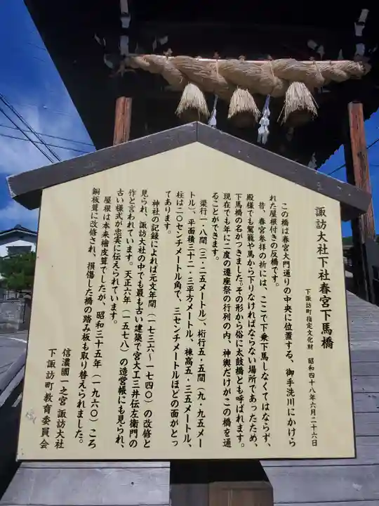 諏訪大社下社春宮の歴史