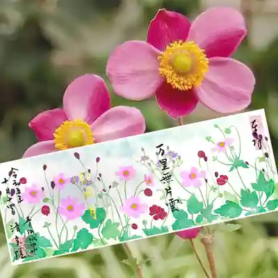 今月の花は秋明菊です。
万里無片雲・・・どこまでも雲一つない晴れ渡った蒼天のこと。
御朱印を頂いた日が、まさに秋晴れの小春日和でした😄