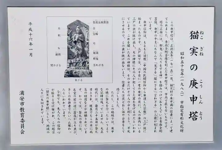 猫実庚申塔の歴史