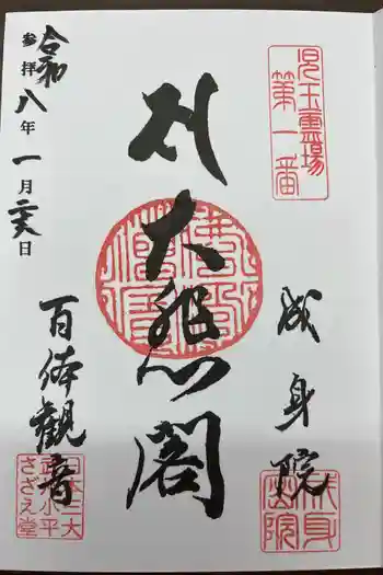 成身院 百体観音堂(さざえ堂)の御朱印 2026年01月