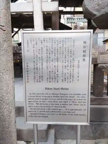 被官稲荷神社の歴史