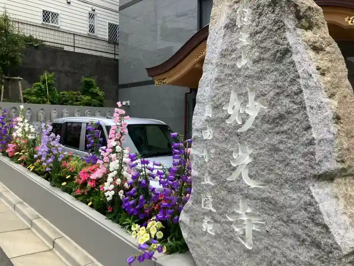 妙光寺の{uncategorized: "未分類", other: "その他", undefined: "問題あり", building: "その他建物", grave: "お墓", sacred_gate: "鳥居", guardian: "狛犬", statue: "像", buddha: "仏像", history: "歴史", nature: "自然", garden: "庭園", animal: "動物", pagoda: "塔", temizu: "手水舎", mountain_gate: "山門・神門", sanctuary: "本殿・本堂", subordinate: "末社・摂社", art: "芸術", scenery: "景色", jizo: "地蔵", ema: "絵馬", goshuin: "御朱印", omikuji: "おみくじ", items: "授与品その他", amulet: "お守り", goshuincho: "御朱印帳", eats: "食事", festival: "お祭り", votive_dance: "神楽", shichigosan: "七五三参", wedding: "結婚式", experience: "体験その他", initially: "初詣", around: "周辺", anti_infection: "感染症対策"}