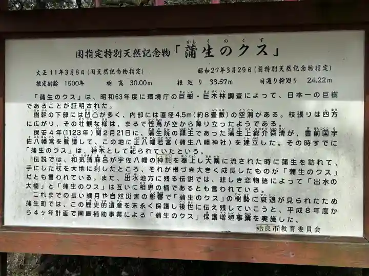 蒲生八幡神社の{uncategorized: "未分類", other: "その他", undefined: "問題あり", building: "その他建物", grave: "お墓", sacred_gate: "鳥居", guardian: "狛犬", statue: "像", buddha: "仏像", history: "歴史", nature: "自然", garden: "庭園", animal: "動物", pagoda: "塔", temizu: "手水舎", mountain_gate: "山門・神門", sanctuary: "本殿・本堂", subordinate: "末社・摂社", art: "芸術", scenery: "景色", jizo: "地蔵", ema: "絵馬", goshuin: "御朱印", omikuji: "おみくじ", items: "授与品その他", amulet: "お守り", goshuincho: "御朱印帳", eats: "食事", festival: "お祭り", votive_dance: "神楽", shichigosan: "七五三参", wedding: "結婚式", experience: "体験その他", initially: "初詣", around: "周辺", anti_infection: "感染症対策"}
