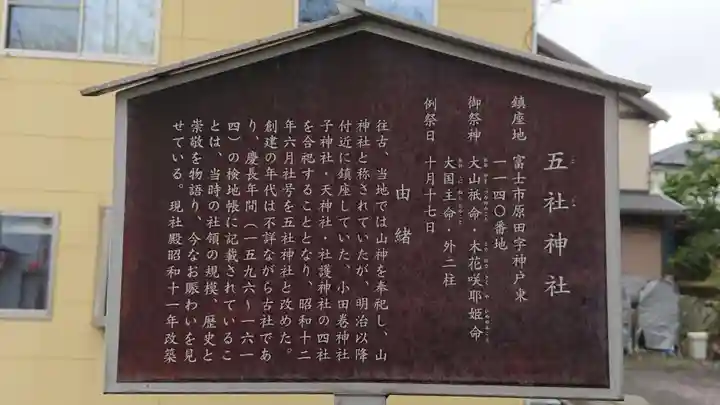 五社神社の歴史