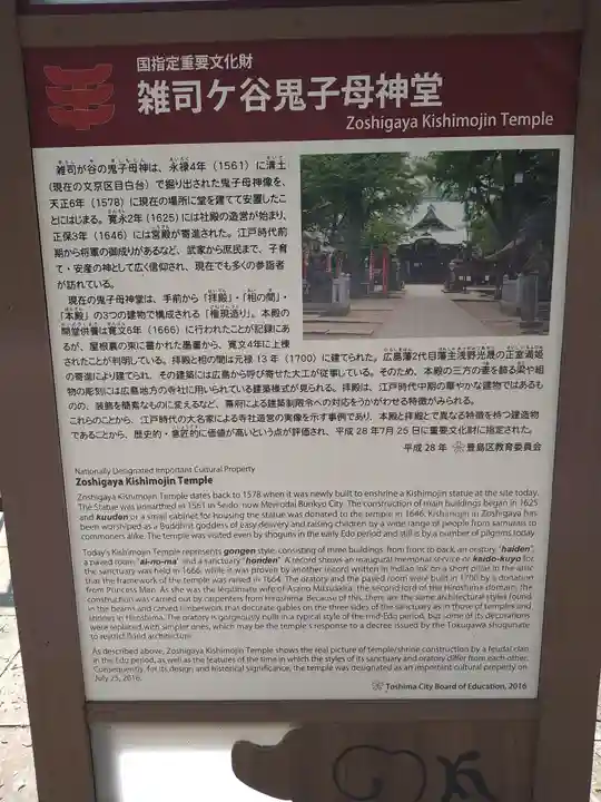 鬼子母神堂 (法明寺)の歴史