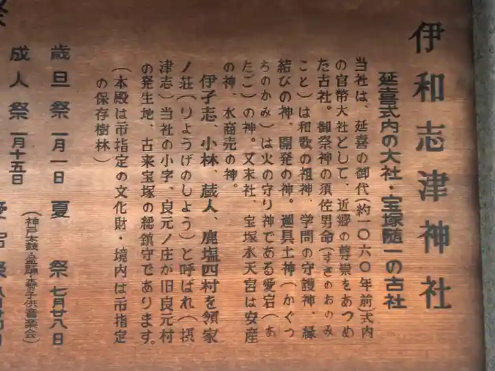 伊和志津神社の歴史