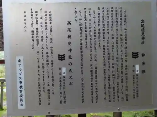 高尾穂見神社の歴史