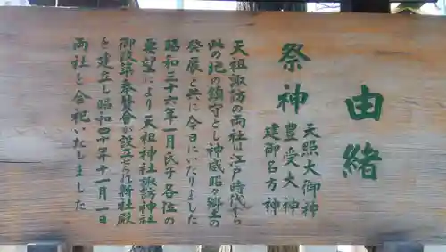 天祖諏訪神社の歴史
