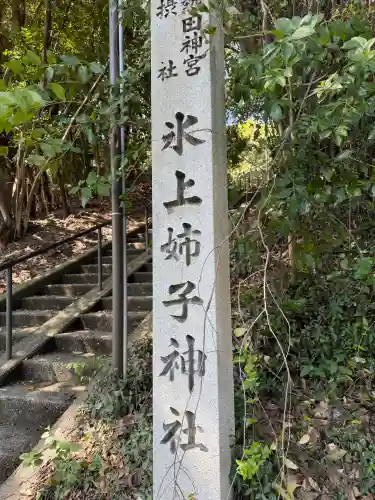 氷上姉子神社（熱田神宮摂社）の{uncategorized: "未分類", other: "その他", undefined: "問題あり", building: "その他建物", grave: "お墓", sacred_gate: "鳥居", guardian: "狛犬", statue: "像", buddha: "仏像", history: "歴史", nature: "自然", garden: "庭園", animal: "動物", pagoda: "塔", temizu: "手水舎", mountain_gate: "山門・神門", sanctuary: "本殿・本堂", subordinate: "末社・摂社", art: "芸術", scenery: "景色", jizo: "地蔵", ema: "絵馬", goshuin: "御朱印", omikuji: "おみくじ", items: "授与品その他", amulet: "お守り", goshuincho: "御朱印帳", eats: "食事", festival: "お祭り", votive_dance: "神楽", shichigosan: "七五三参", wedding: "結婚式", experience: "体験その他", initially: "初詣", around: "周辺", anti_infection: "感染症対策"}