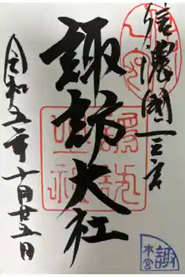 諏訪大社本宮。龍神さま