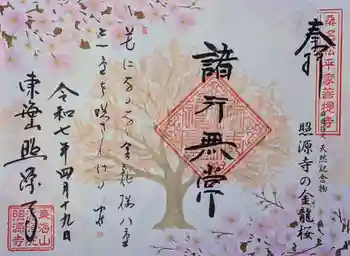 照源寺の御朱印 2025年04月