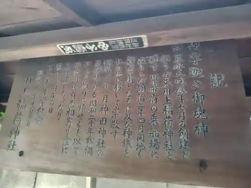川上稲荷神社の{uncategorized: "未分類", other: "その他", undefined: "問題あり", building: "その他建物", grave: "お墓", sacred_gate: "鳥居", guardian: "狛犬", statue: "像", buddha: "仏像", history: "歴史", nature: "自然", garden: "庭園", animal: "動物", pagoda: "塔", temizu: "手水舎", mountain_gate: "山門・神門", sanctuary: "本殿・本堂", subordinate: "末社・摂社", art: "芸術", scenery: "景色", jizo: "地蔵", ema: "絵馬", goshuin: "御朱印", omikuji: "おみくじ", items: "授与品その他", amulet: "お守り", goshuincho: "御朱印帳", eats: "食事", festival: "お祭り", votive_dance: "神楽", shichigosan: "七五三参", wedding: "結婚式", experience: "体験その他", initially: "初詣", around: "周辺", anti_infection: "感染症対策"}
