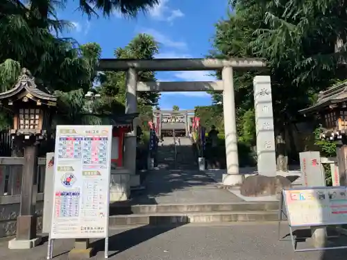 中野沼袋氷川神社の鳥居