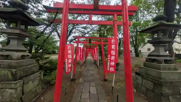 於菊稲荷神社の{uncategorized: "未分類", other: "その他", undefined: "問題あり", building: "その他建物", grave: "お墓", sacred_gate: "鳥居", guardian: "狛犬", statue: "像", buddha: "仏像", history: "歴史", nature: "自然", garden: "庭園", animal: "動物", pagoda: "塔", temizu: "手水舎", mountain_gate: "山門・神門", sanctuary: "本殿・本堂", subordinate: "末社・摂社", art: "芸術", scenery: "景色", jizo: "地蔵", ema: "絵馬", goshuin: "御朱印", omikuji: "おみくじ", items: "授与品その他", amulet: "お守り", goshuincho: "御朱印帳", eats: "食事", festival: "お祭り", votive_dance: "神楽", shichigosan: "七五三参", wedding: "結婚式", experience: "体験その他", initially: "初詣", around: "周辺", anti_infection: "感染症対策"}