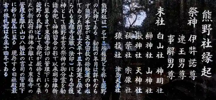 熊野社(東菱野町)の歴史