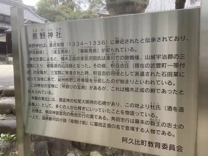熊野神社(板山熊野神社)の歴史