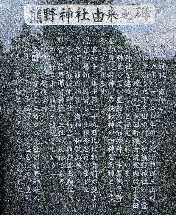 熊野神社(下矢田町)の歴史