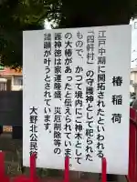 椿稲荷神社の{uncategorized: "未分類", other: "その他", undefined: "問題あり", building: "その他建物", grave: "お墓", sacred_gate: "鳥居", guardian: "狛犬", statue: "像", buddha: "仏像", history: "歴史", nature: "自然", garden: "庭園", animal: "動物", pagoda: "塔", temizu: "手水舎", mountain_gate: "山門・神門", sanctuary: "本殿・本堂", subordinate: "末社・摂社", art: "芸術", scenery: "景色", jizo: "地蔵", ema: "絵馬", goshuin: "御朱印", omikuji: "おみくじ", items: "授与品その他", amulet: "お守り", goshuincho: "御朱印帳", eats: "食事", festival: "お祭り", votive_dance: "神楽", shichigosan: "七五三参", wedding: "結婚式", experience: "体験その他", initially: "初詣", around: "周辺", anti_infection: "感染症対策"}