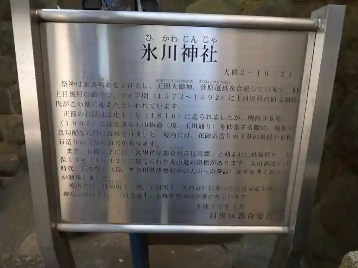 上目黒氷川神社の歴史