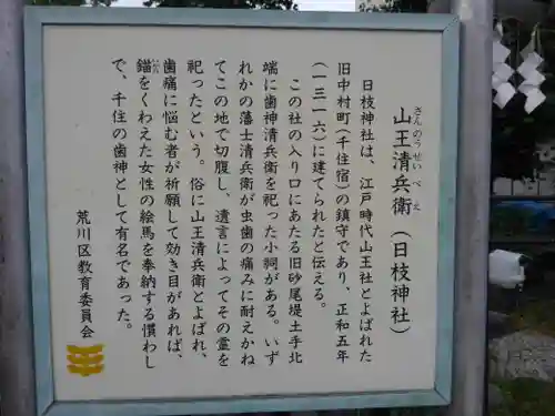 南千住日枝神社の歴史